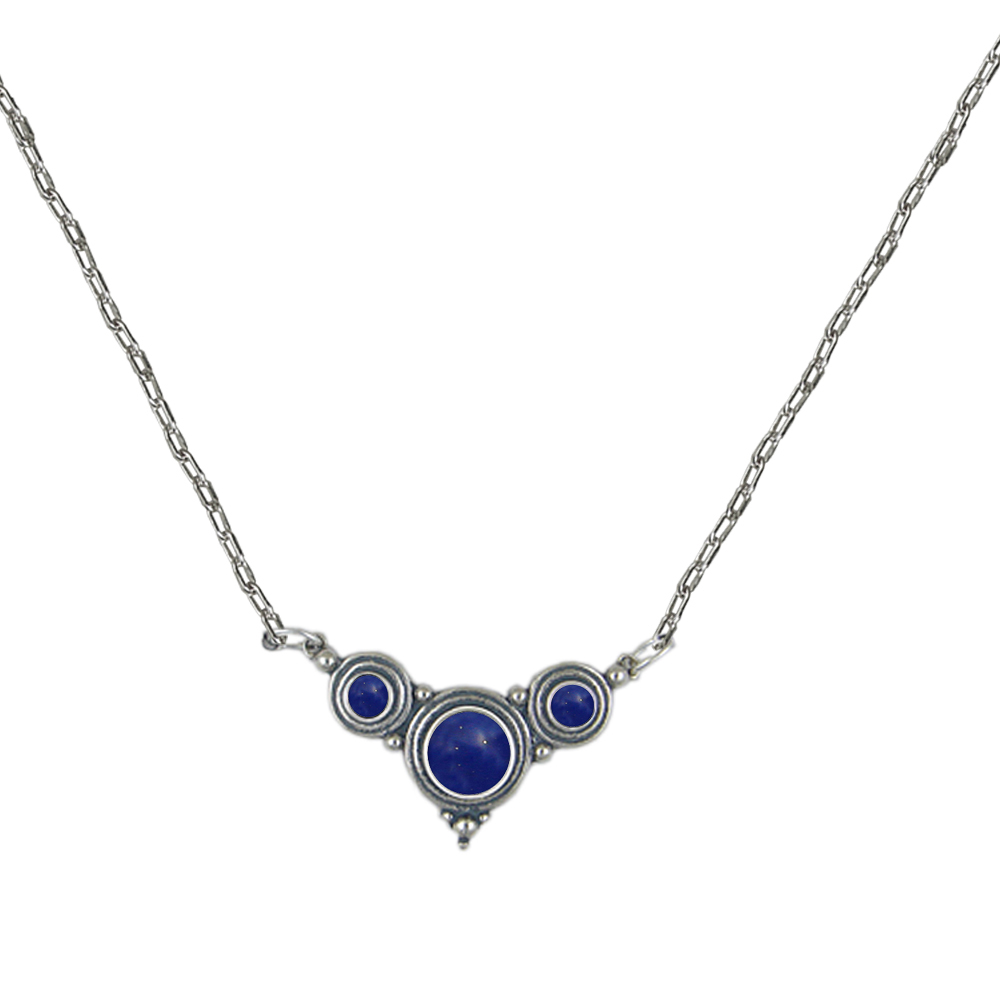 Sterling Silver Gemstone Necklace With Lapis Lazuli